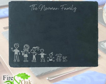 Natural Slate Family Placemats - Customise your Family Image