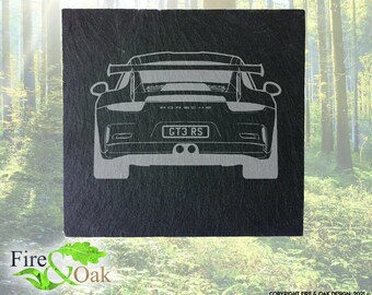 Personalised Porsche 911 Rear Slate Coaster
