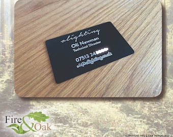 Black Metal Smart Business Card - Engraved
