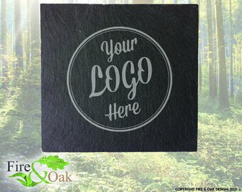 ANY Company Logo on a Slate Coaster