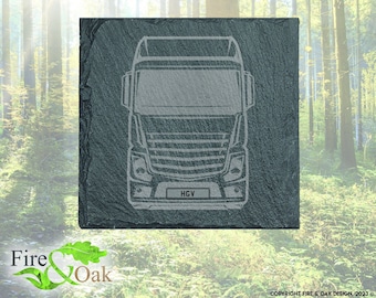 NEW Personalised HGV / Lorry Slate Coaster