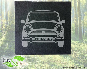 Personalised Classic Mini Cooper S Slate Coaster