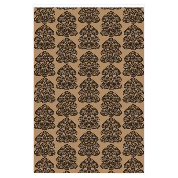 Rustic Christmas Trees Brown Wrapping Paper Cozy Holiday Gift Wrap 