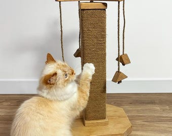 Cat Scratch, Cat Sisal Scratching Post, Cat Climbing Pole, Cat Furniture, Cat Play Natural Wood Furniture, Pet Scratching Toy