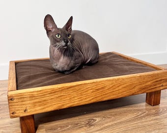 Wooden Cat Bed Furniture | Modern Pet Furniture | Luxury Large Cat Bed | Handmade Dog Bed & Cat Bed