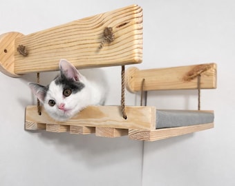 Wooden cat shelf, Floating cat shelves, Modern cat shelf, Modern cat furniture, Cat wall shelf, Wooden cat perch, Cat wall furniture