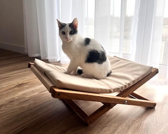 Wooden pet hammock with mat