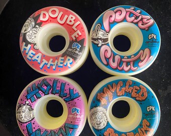 NEW Topps Garbage Pail Kids x Get A Grip Holly Wood, Mugged Marcus, Double Heather, Patty Putty  total 4 wheels   - Skateboard Wheel