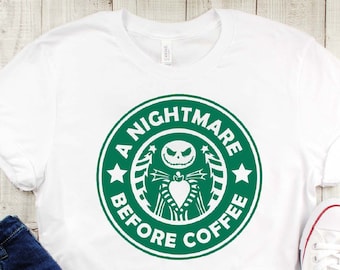 A Nightmare Before Coffee Shirt, Kelly Green Shirt, Christmas Gift, Coffee Lover Shirt, A Nightmare Shirt, Holiday Gift, Holiday Apparel