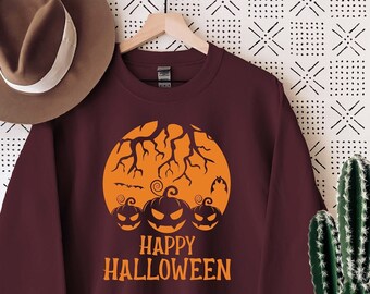 Halloween Hoodie, Halloween Sweatshirt, Happy Halloween Hoodie, Spooky Season Sweatshirt,Halloween Spooky Sweat, Spooky Pumpkin Sweatshirt