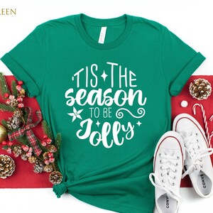 Christmas Shirt, Joly Christmas, &#39;Tis The Season To Be Joly Shirt, Christmas Gift, Matching Christmas Outfit, Xmas Family Shirt, Plus Size