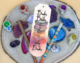 Books, Books & Only Books - Literary Love Bookmark, 6x2", Matte Laminated