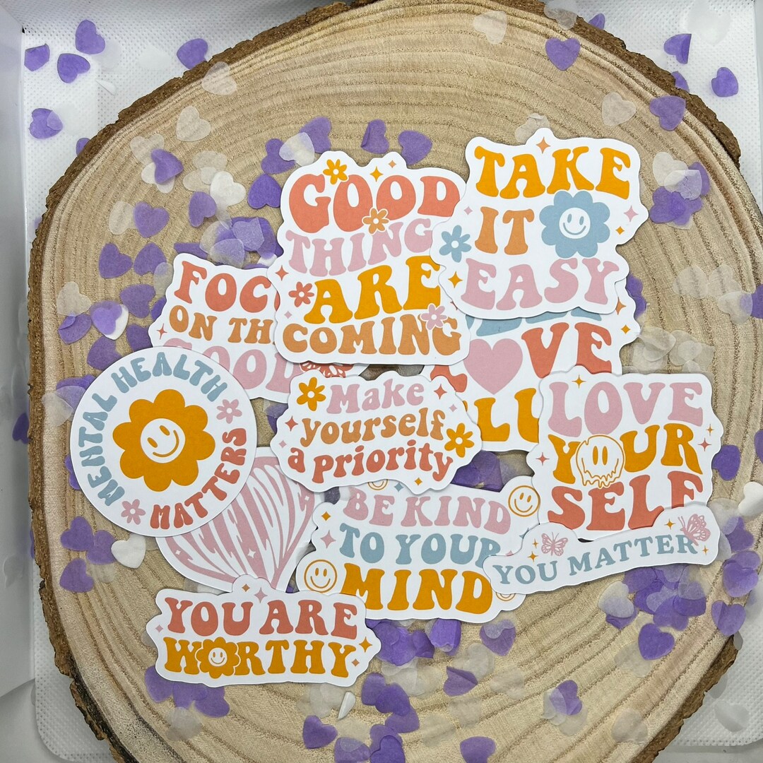 Mental Health Awareness Sticker Pack Positive Affirmation Decals 3-inch ...