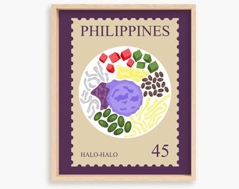 Halo Halo Art Print, Filipino Food Art, Food Poster, Philippines Poster, Asian Food Print, Abstract Food Art, Food Illustration, Chef Print