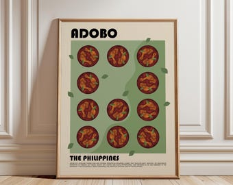 Adobo Art Print, Philippines Poster, Filipino Food Art, Modern Kitchen Wall Art, Restaurant Print, Chef Print, Cafe Print, Food Poster