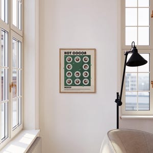 Lámina artística de chocolate caliente, póster de bebida mexicana, póster de México, arte moderno para la pared de la cocina, lámina para restaurante, lámina para cafetería, póster artístico de chocolate caliente imagen 3