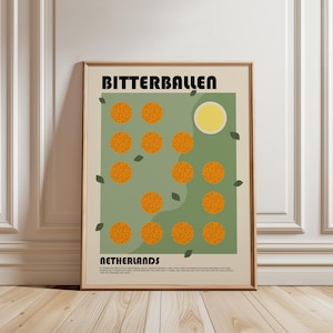 Bitterballen Poster, Dutch Food Art, Holland Art, Netherlands Art, Food Print, Restaurant Poster, Chef Print, Modern Kitchen Art