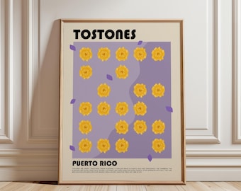 Tostones Art Print, Puerto Rican Food Poster, Traditional Caribbean Cuisine Wall Art, Kitchen Decor, Food Lover Gift