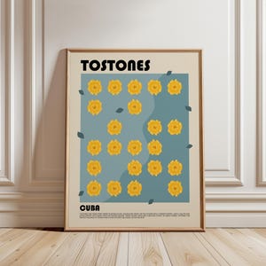 Tostones Art Print, Traditional Cuban Cuisine Poster, Caribbean Kitchen Decor, Cuban Food Poster, Dining Wall Art, Cuba Art Print