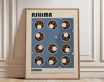 Nshima Art Print, Zambian Food Wall Art, Traditional Zambia Maize Meal Poster, African Kitchen Decor