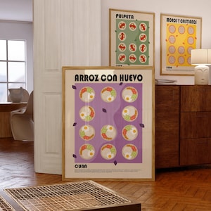 Arroz con Huevo Art Print, Latin Comfort Food Poster, Egg and Rice Kitchen Wall Art, Cuban Food Art Print, Central American Food Print