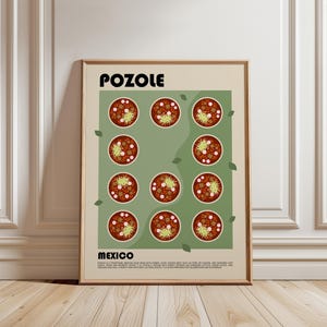 Pozole Art Print, Mexican Soup Poster, Traditional Cuisine Wall Art, Kitchen Decor, Food Lover Gift, Mexico Poster image 1