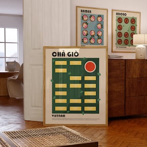 Cha Gio Poster, Vietnamese Food Poster, Vietnam Print, Spring Roll Poster, Egg Roll Print, Asian Food Poster, Modern Kitchen Wall Art