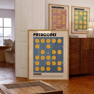 Patacones Art Print Latin American Food Poster Fried Green Plantains Wall Art Museum Grade Kitchen Decor Caribbean Snack Illustration