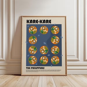 Kare Kare Poster, Filipino Food Poster, Philippines Art, Abstract Food Poster, Vintage Style Food Print, Modern Kitchen Wall Art image 1