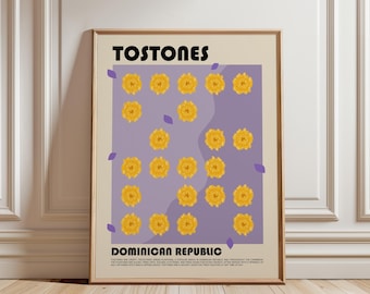 Tostones Art Print, Dominican Republic Food Art, Fried Green Plantains Poster, Caribbean Food Wall Art, Kitchen Decor, Dining Room Art Print