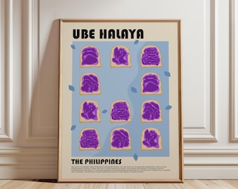 Ube Halaya Art Print, Filipino Food Art, Filipino Dessert Poster, Asian Food Poster, Pop Food Art, Philippines Art Poster, Ube Jam Poster