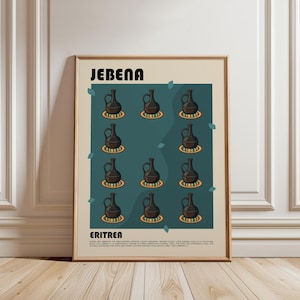 Jebena Art Print, Eritrean Coffee Ceremony Wall Art, Traditional Eritrean Coffee Pot Poster, East African Kitchen Decor