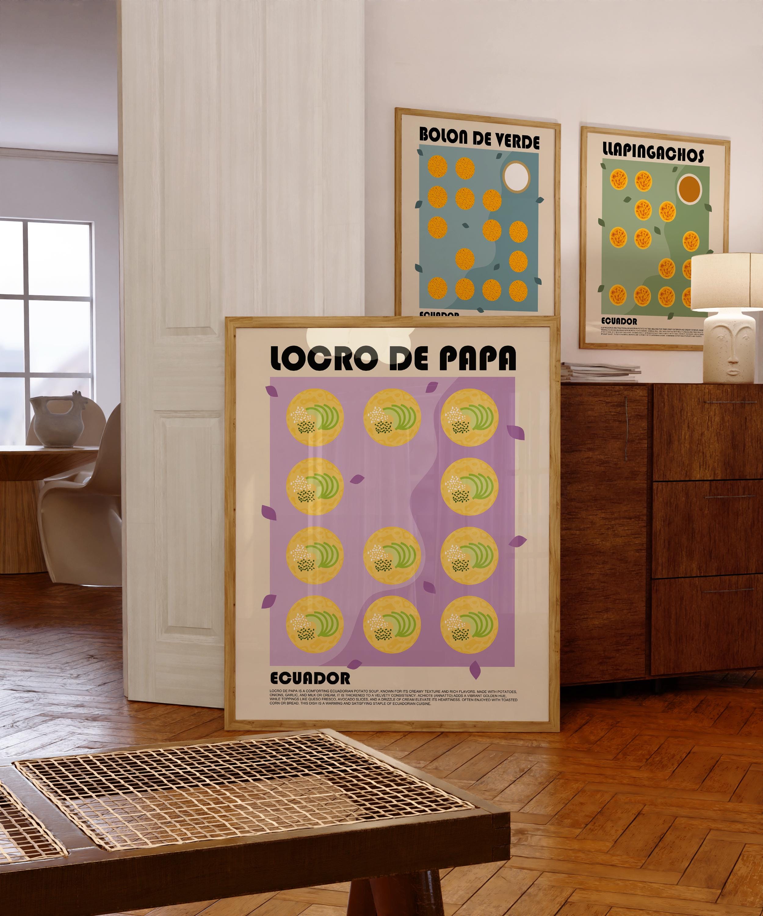 Locro de Papa Art Print, Ecuador Food Art, Minimalist Food Art, Ecuador Art Poster, Modern Kitchen Wall Decor, Latin American Food Poster