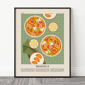 Moqueca Poster, Brazilian Food Print, Brazil Travel Poster, South American Food Art, Modern Kitchen Wall Art, Dining Room Print