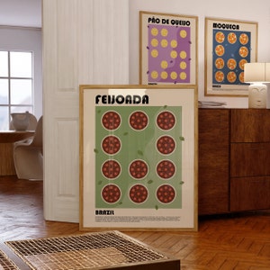 Feijoada Poster, Brazillian Food Print, Brazil Poster, South American Food Poster, Modern Kitchen Art, Dining Room Art, Restaurant Poster