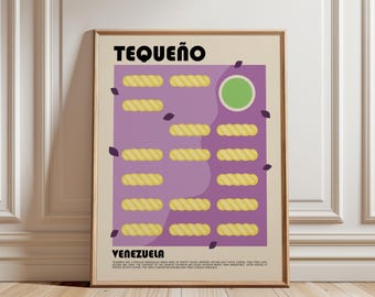 Tequeño Art Print, Venezuelan Food Poster, Traditional Latin American Cuisine Wall Art, Kitchen Decor, Food Lover Gift, Venezuela Print