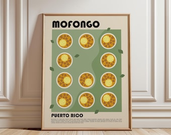 Mofongo Art Print, Puerto Rican Food Wall Art, Caribbean Kitchen Decor, Boricua Gift, Latin Food Illustration, Plantain Lover Poster