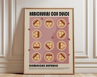 Habichuelas con Dulce Art Print, Dominican Dessert Poster, Traditional Caribbean Food Wall Art, Kitchen Decor, Latin American Gift