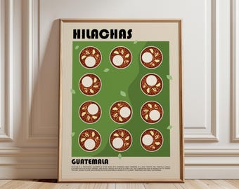 Hilachas Art Print, Guatemalan Food Wall Art, Traditional Guatemala Cuisine Poster, Latin Kitchen Decor