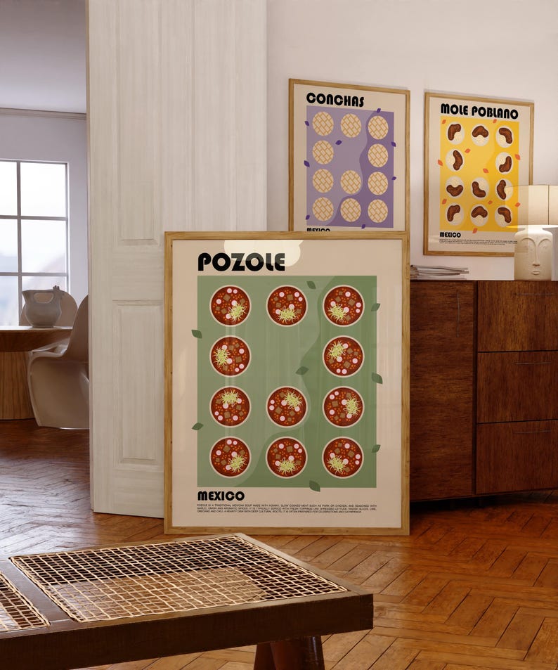 Pozole Art Print, Mexican Soup Poster, Traditional Cuisine Wall Art, Kitchen Decor, Food Lover Gift, Mexico Poster image 2