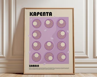 Kapenta Art Print, Zambian Food Wall Art, Traditional Zambia Small Fish Poster, African Kitchen Decor