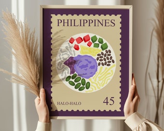 Halo Halo Art Print, Filipino Food Art, Food Poster, Philippines Poster, Asian Food Print, Abstract Food Art, Food Illustration, Chef Print