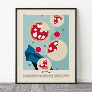 Neapolitan Pizza Art Print, Italian Food Poster, Italy Art, Modern Kitchen Wall Art, Restaurant Print, Chef Print, Travel Print, Food Print