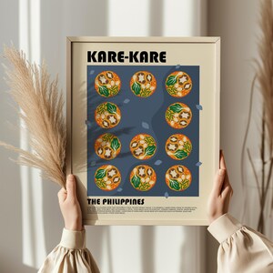 Kare Kare Poster, Filipino Food Poster, Philippines Art, Abstract Food Poster, Vintage Style Food Print, Modern Kitchen Wall Art image 5