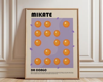 Mikate Art Print, Congolese Dessert Wall Art, Traditional DR Congo Snack Poster, African Kitchen Decor