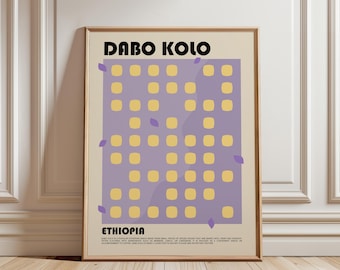 Dabo Kolo Art Print, Ethiopian Snack Wall Art, Traditional Ethiopia Cuisine Poster, African Kitchen Decor