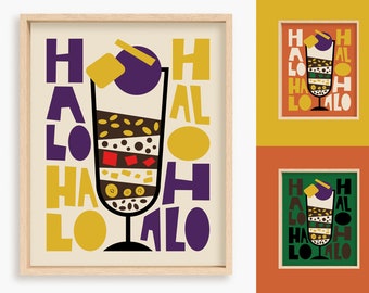 Halo Halo Art Print, Filipino Food Poster, Asian Food Poster, Philippines Art, Mid Century Modern Print, Food Print, Food Art, Kitchen Art