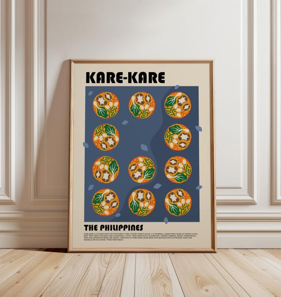Kare Kare Poster, Filipino Food Poster, Philippines Art, Abstract Food Poster, Vintage Style Food Print, Modern Kitchen Wall Art