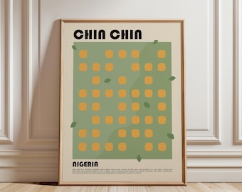Chin Chin Art Print, Nigerian Snack Wall Art, Traditional Nigeria Cuisine Poster, African Kitchen Decor