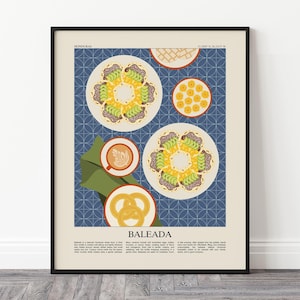 Baleada Art Print, Honduran Food Poster, Traditional Latin American Cuisine Wall Art, Kitchen Decor, Foodie Gift, Central American Food Art